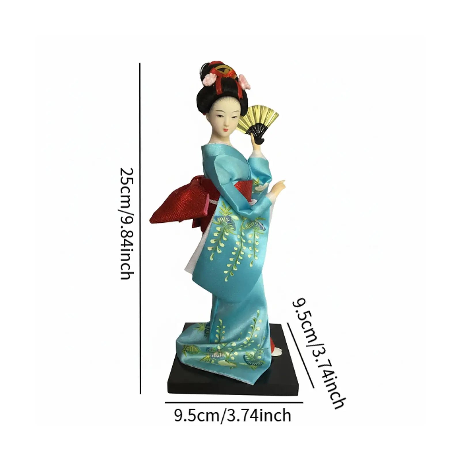 Japanese Geisha 9" Free Standing Oriental Ancient Kabuki Girl Statue Kimono Dolls Ornament for Shelf Table Home Office Decor Zpaxo Style R