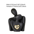 Hugging Couple Ceramic Figurine – Romantic Gift & Home Decor Couple Figurine Zpaxo Black S