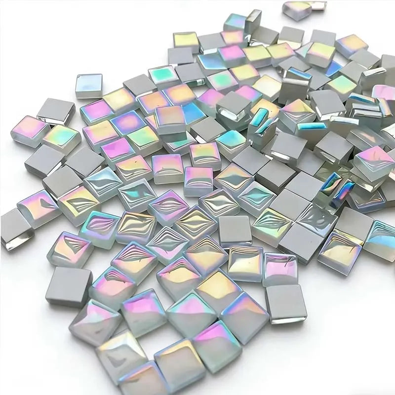 100pcs 1CM Colorful Glass Mosaic Tiles Glass Supplies for DIY Crafts Decorative Art Picture Frame Wall Art Home Decor Garden Zpaxo 100pcs white
