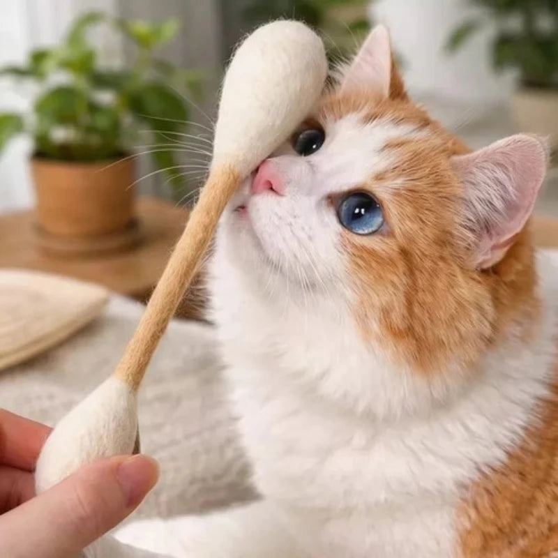 6pcs Cat Swabs Cat Toy for Indoor Cats Kittens Entertainment Cute Interactive Toy Exercise and Play Wood Cotton Pet Supplies Zpaxo