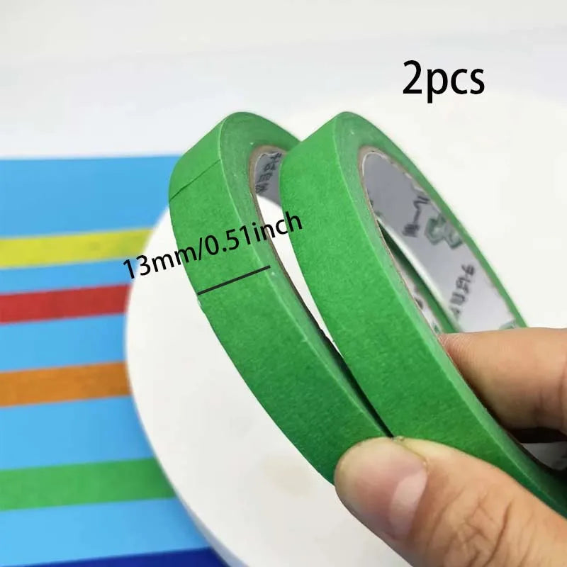 2-Pack Green Masking Tape – Painter's Tape 15mm, No Residue Painter's Masking Tape Zpaxo 2pcs