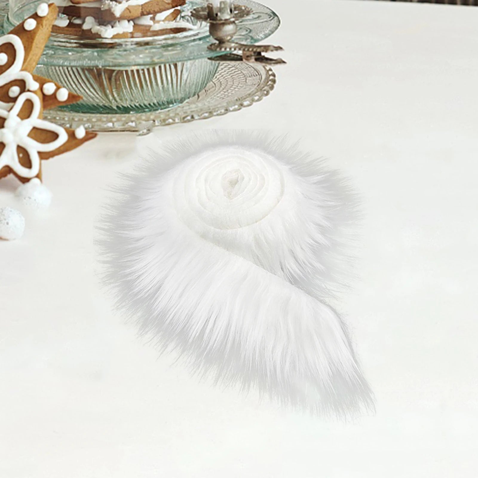 1x Faux Fur Fabric Costume Soft Artificial Dwarf Decoration Clothing Zpaxo WHITE