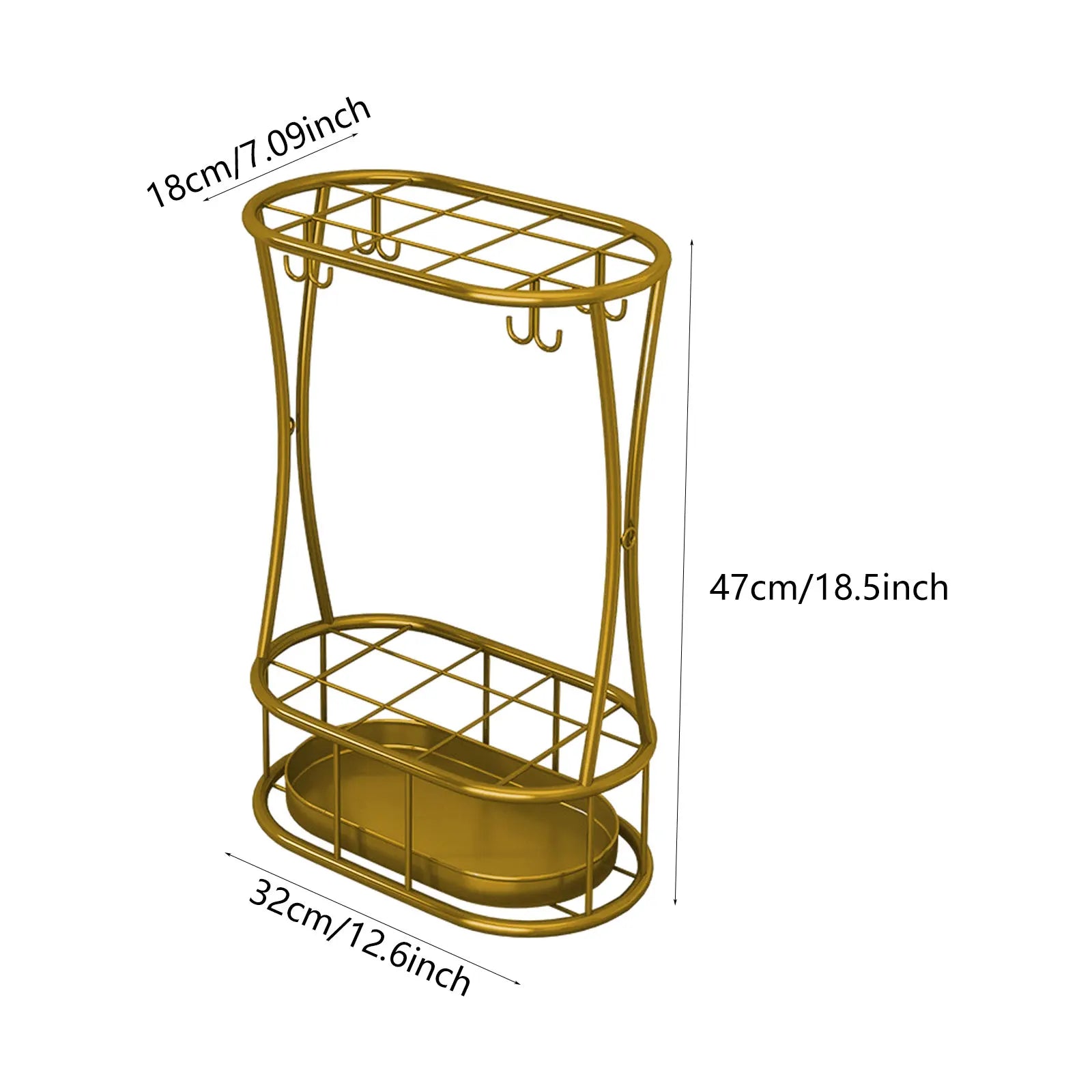 Umbrella Stand Umbrella Organizer Convenient Portable Organizer Container Large Umbrella Hollow Storage Rack Holder Space Saving Zpaxo Gold