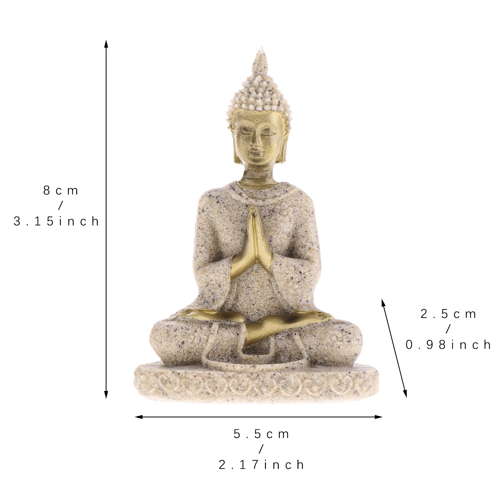 Seated Ganesh Buddha Ornament Hand Carved Sandstone Seated Ganesh Buddha Deity Hindu Thai Statue Sculpture Zen meditation Buddha Zpaxo 8x5.5x2.5cm