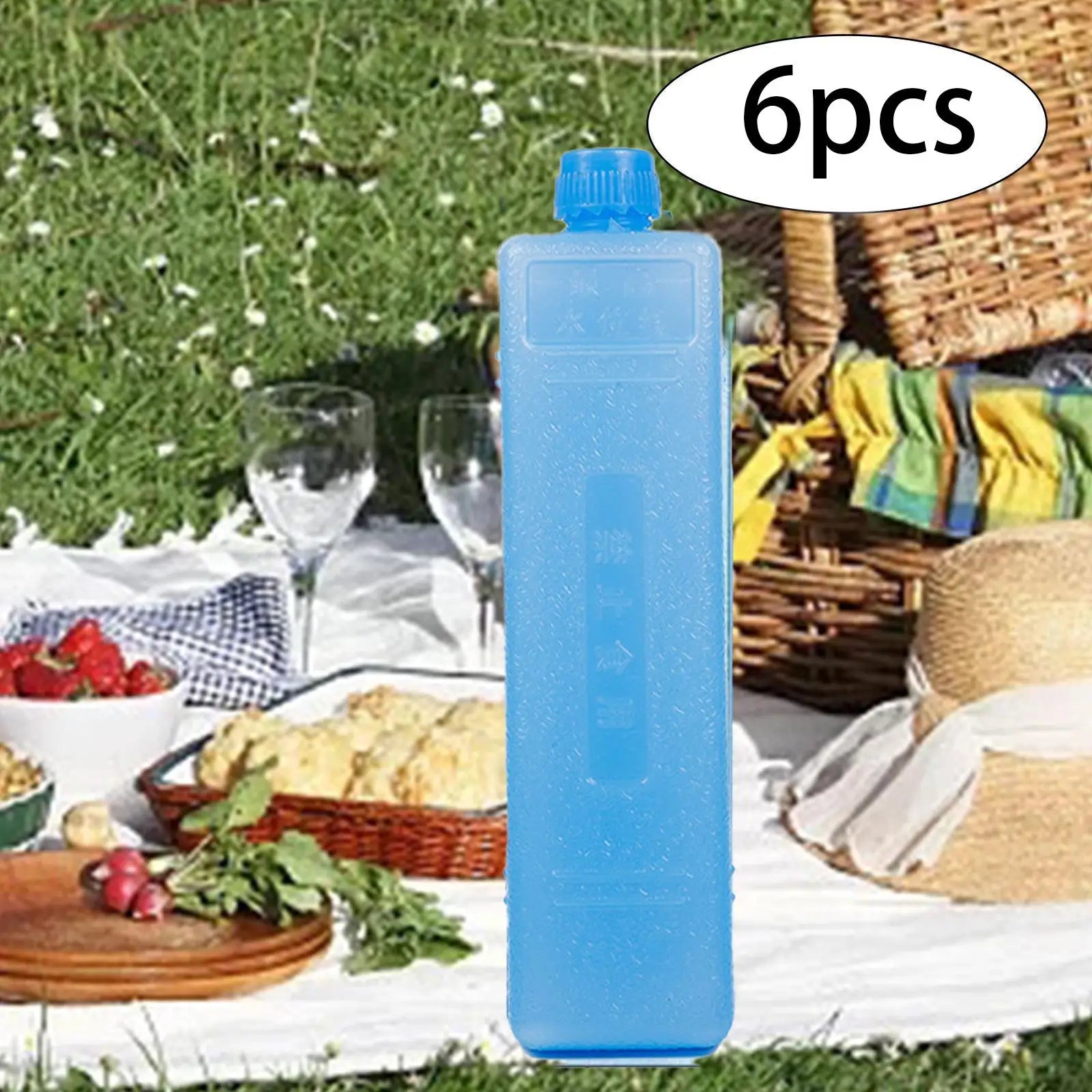 6 Pieces Reusable Ice Packs for Food Drink Cooling Ice Blocks for Hiking Picnic Beach travel ice freezer blocks Ice Brick Packs Zpaxo