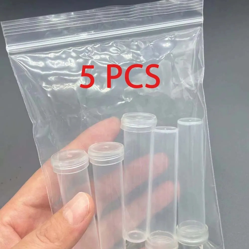 5/20/40Pcs Floral Water Tubes Clear Plastic Flower Vials with Caps for Flower Arrangement Decoration Zpaxo 5PCS