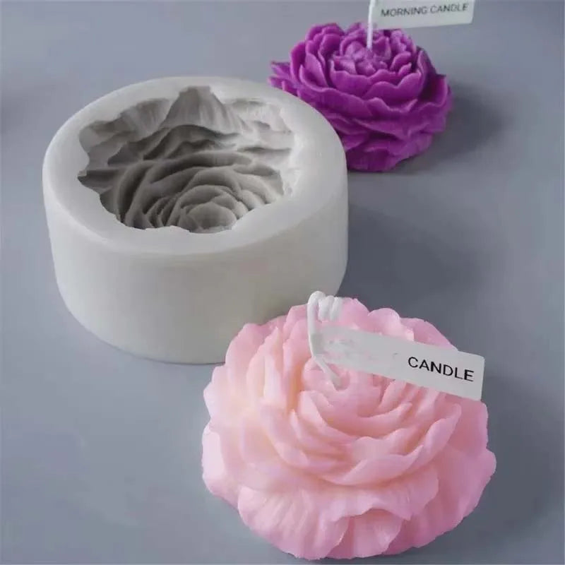 Peony Flower Silicone Mold – Soap, Candle & Resin Crafts Craft Silicone Mold Zpaxo