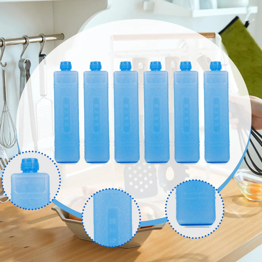 6 Pieces Reusable Ice Packs for Food Drink Cooling Ice Blocks for Hiking Picnic Beach travel ice freezer blocks Ice Brick Packs Zpaxo