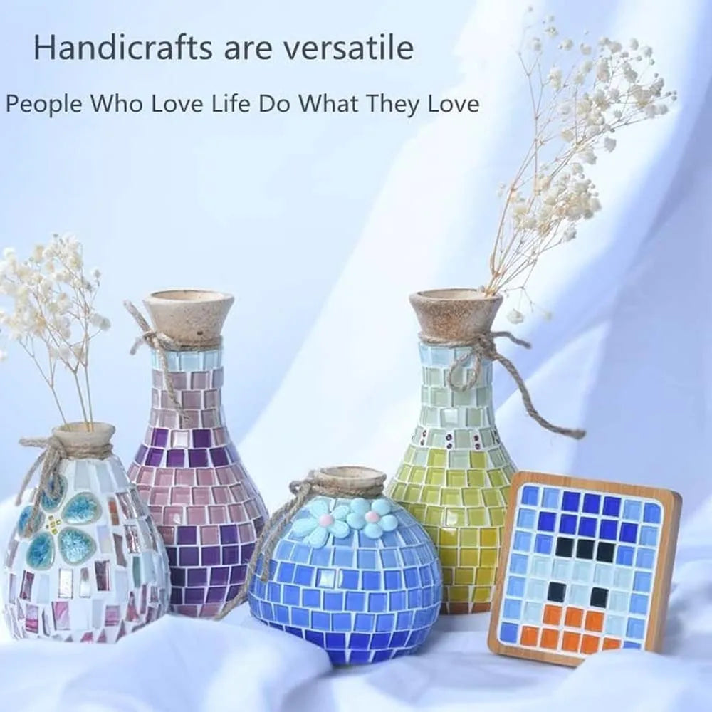 100-Pack Shiny Glaze Glass Mosaic Tiles – DIY Square Craft Glass Mosaic Tiles Zpaxo