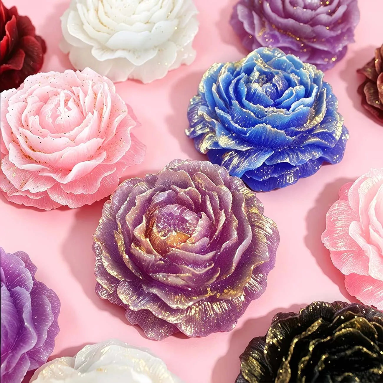 1pc Peony Silicone Candle Molds 3D Flower Silicone Molds for Candle Making Handmade Soap Scented Plasters Aromatherapy Craft Zpaxo