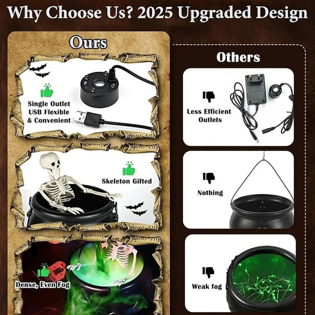 Halloween Witch Cauldron Mist Maker with Lights & Fog Halloween Mist Maker Zpaxo