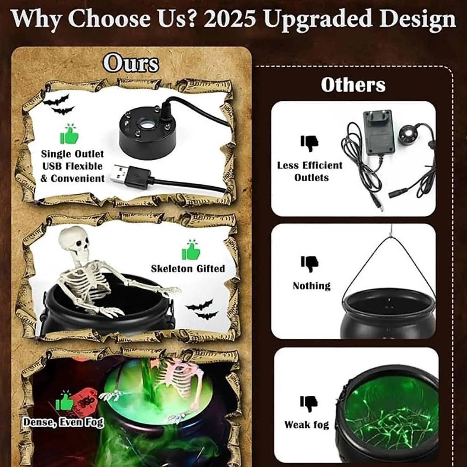 Halloween Witch Cauldron Mist Maker with Lights & Fog Halloween Mist Maker Zpaxo
