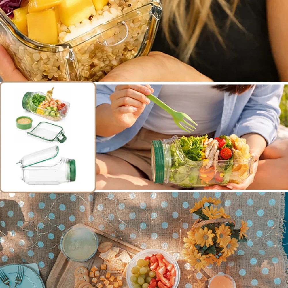 Can Side-opening Salad Making Storage Tool Convenient Lunch Container Zpaxo