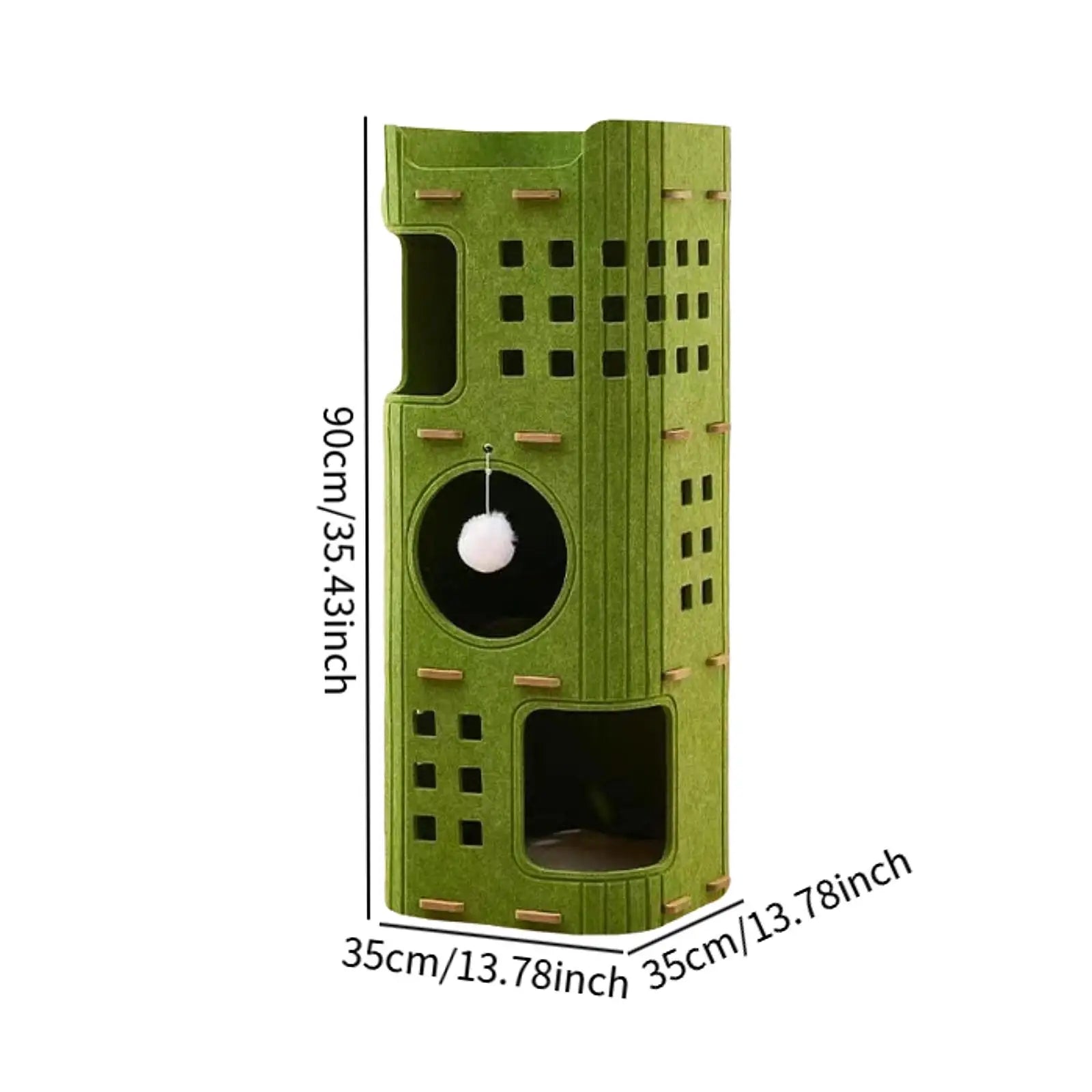 Cat Bed Cave Indoor Outdoor Cats Kitten Kitty Cat House for pet Sleeping Resting Playing Nest Tunnel Hideaway Anti Scratch Hut Zpaxo Green Three Layer