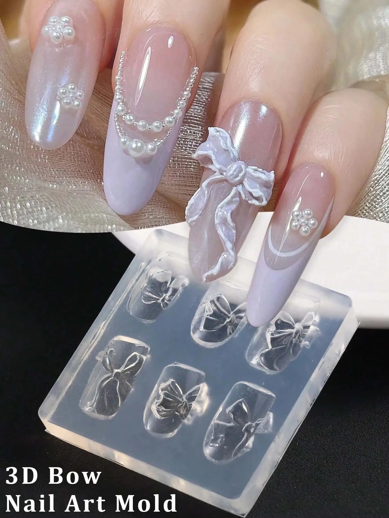 3D Ribbon Bowknot Nail Art Silicone Mold – DIY Bow Tie Template Nail Art Mold Zpaxo