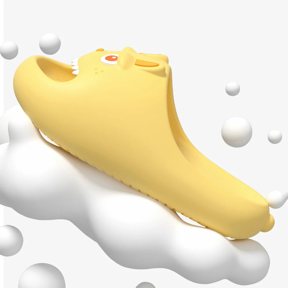 Cute Grinning Monster Unisex Summer Slides Non-slip Slip-on Indoor