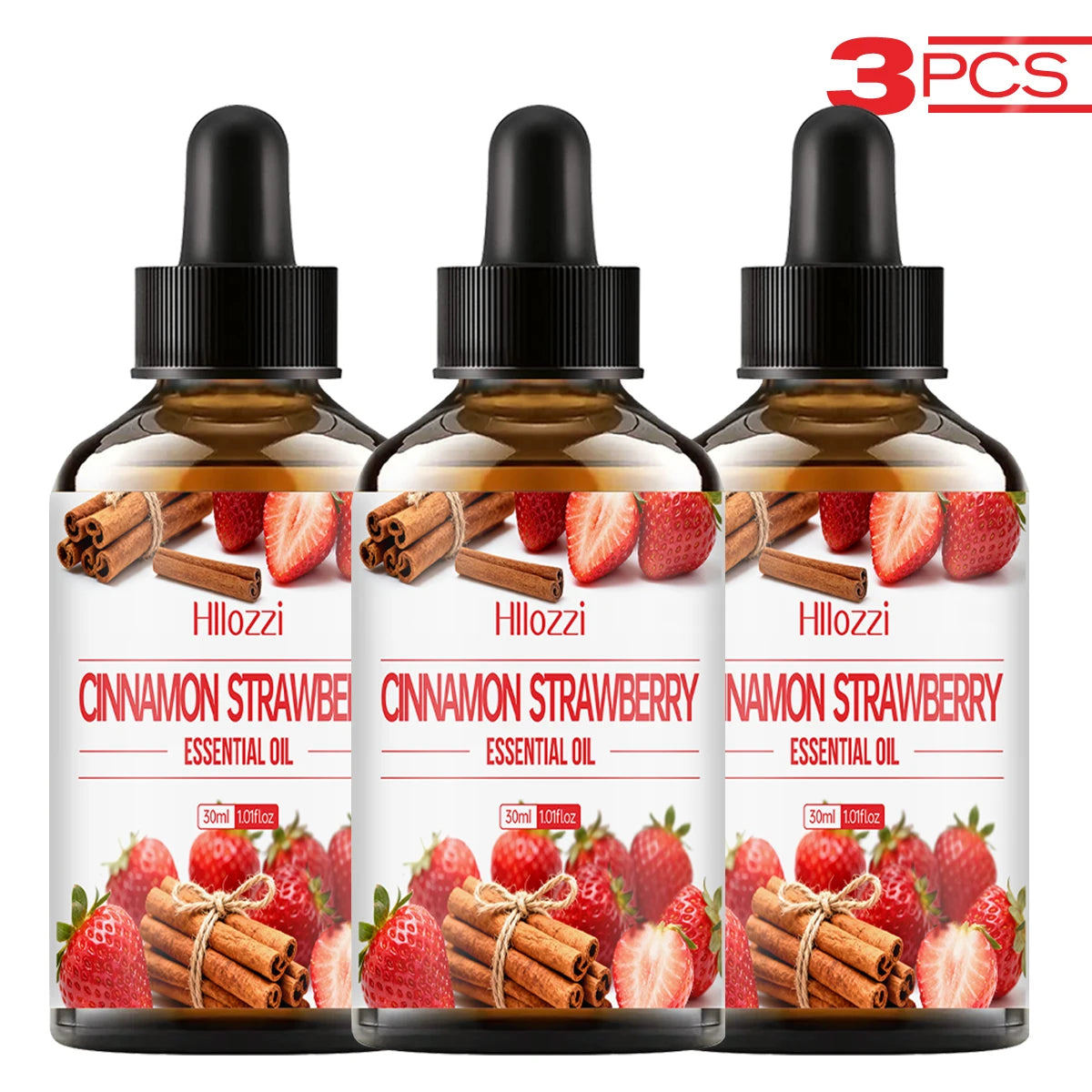 Cinnamon Strawberry Essential Oil Combination Woody Notes Fruit Zpaxo 3PCS 30ml