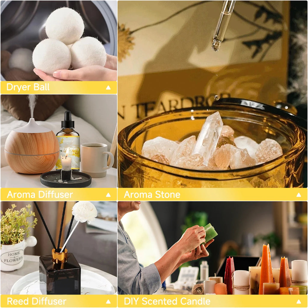 White peony essential oil, a blend of various fragrances, is suitable for body massage and aromatherapy, moisturizes Zpaxo