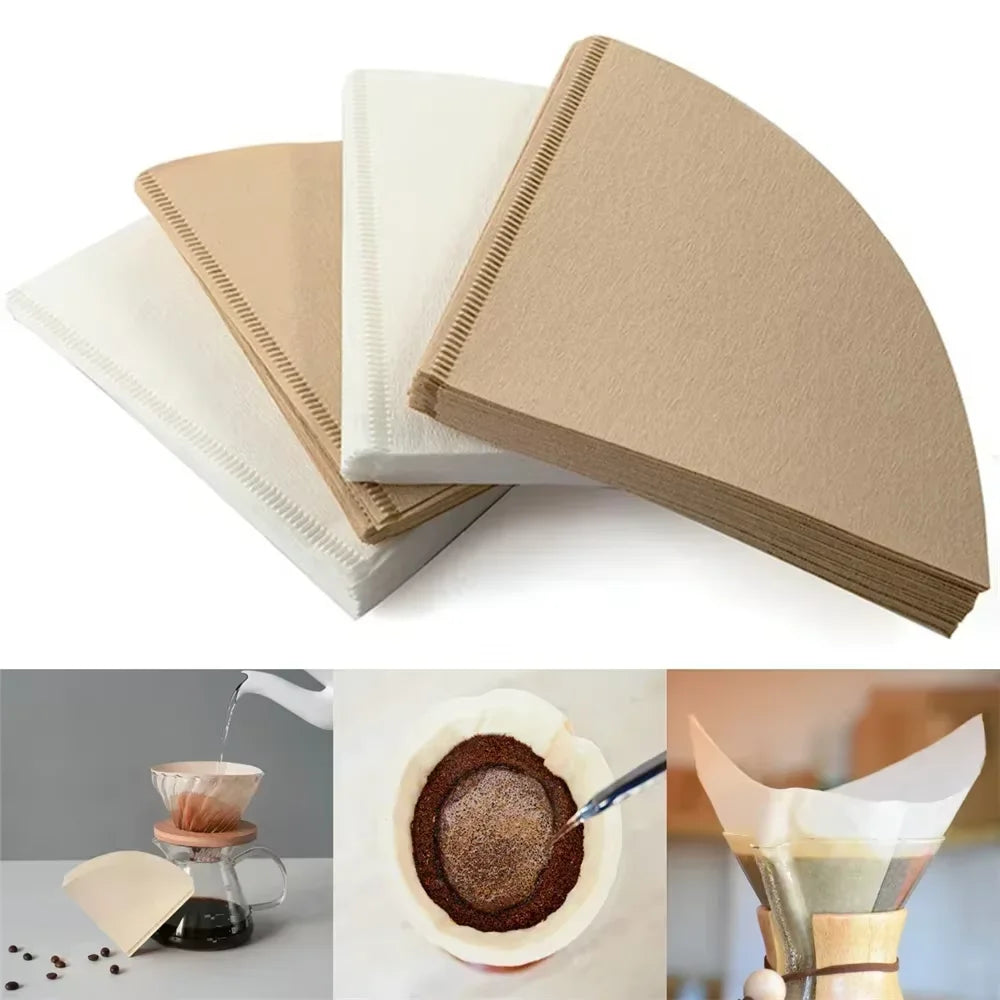 Single-use Coffee Filter Paper Bag Conical 2-4 Cups Natural Drip Zpaxo