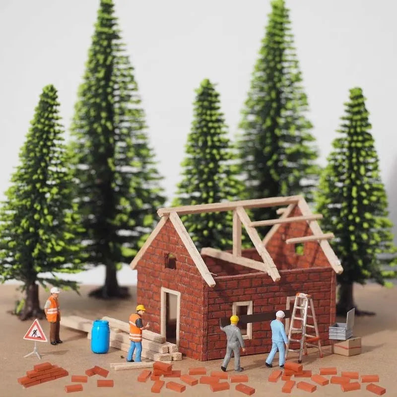 1:35 Scale Mini Red Bricks 70/140pcs – Miniature Model Building Miniature Model Bricks Zpaxo