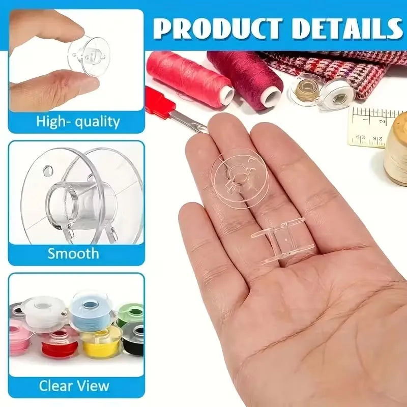25pcs Plastic Sewing Machine Bobbins with Storage Box for Sewing Projects Craft Supplies -with Bobbins & Spools Zpaxo