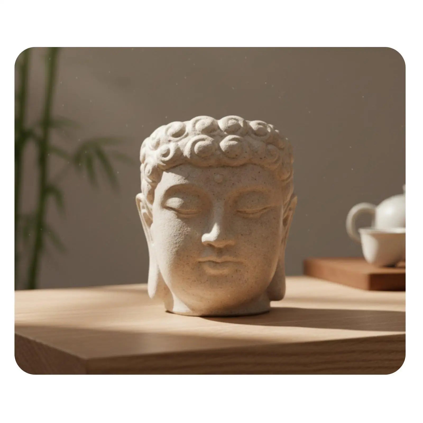 Buddha Head Planter – Resin Meditation Face Flower Pot Resin Buddha Planter Zpaxo