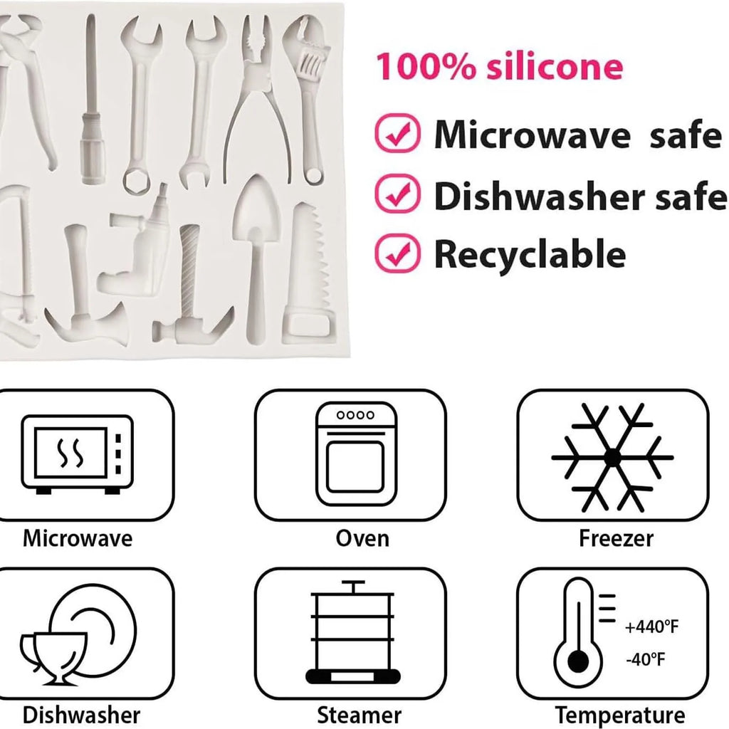 Construction Tools Fondant Silicone Mold for Cake & Candy Fondant Silicone Mold Zpaxo