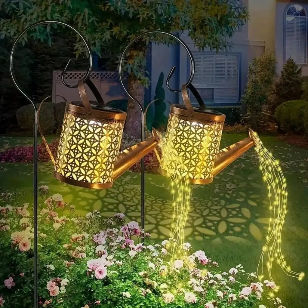 Solar Watering Can Light Hanging Kettle Lantern Waterproof Garden Zpaxo