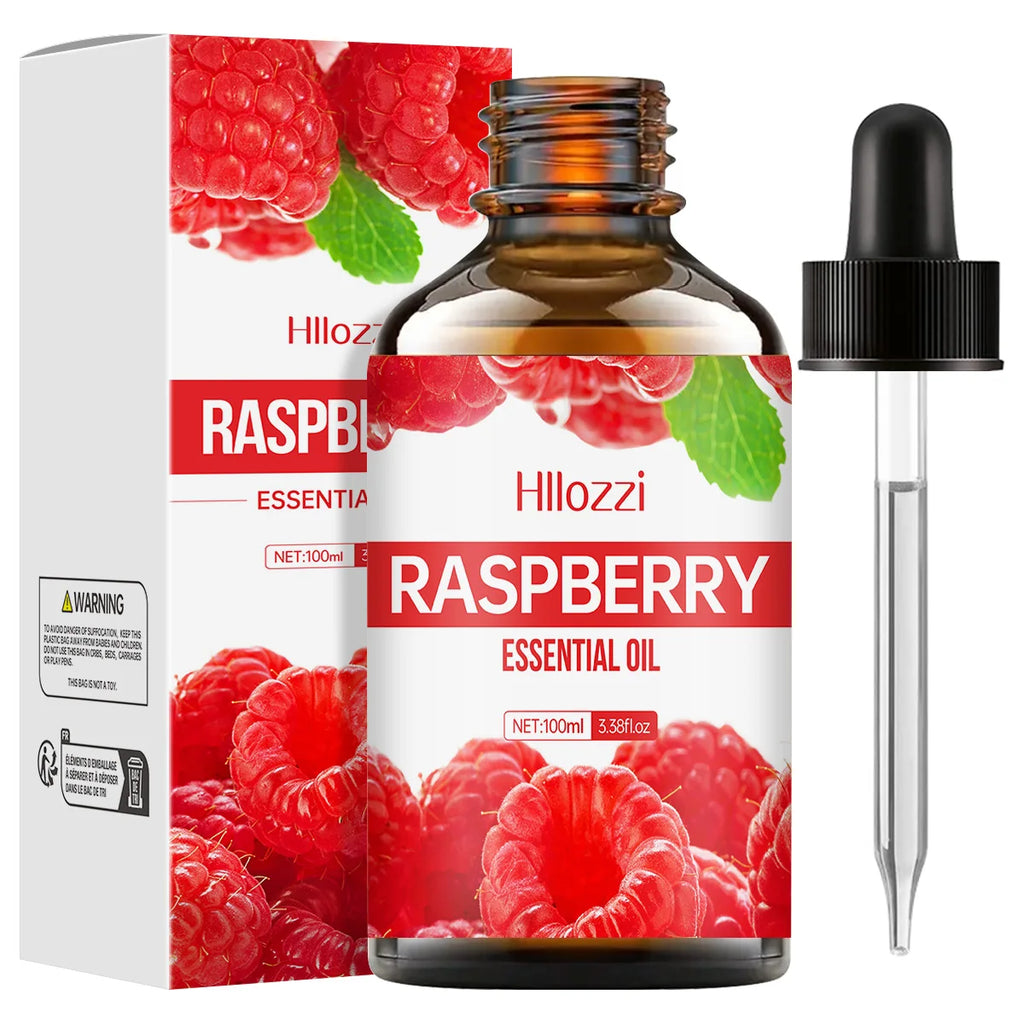Raspberry essential oil, fruity scent, suitable for body massage and hair care, can also be used in aromatherapy machines Zpaxo 100ML Other fruit