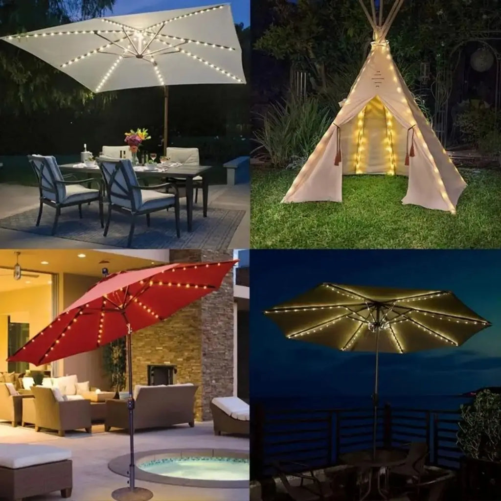 Light Up Patio Yard Umbrella Battery Powered 104 LED Outdoor Zpaxo