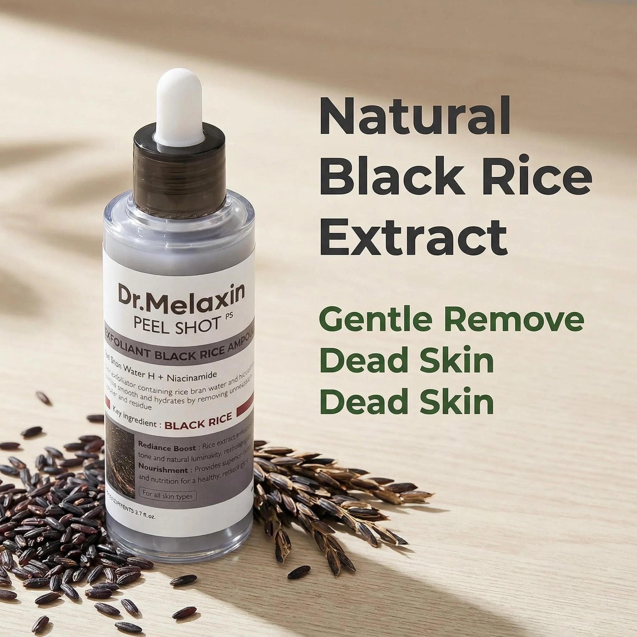 Black Rice Exfoliating Ampoule 80ml – AHA BHA Niacinamide Serum Exfoliating Face Serum Zpaxo