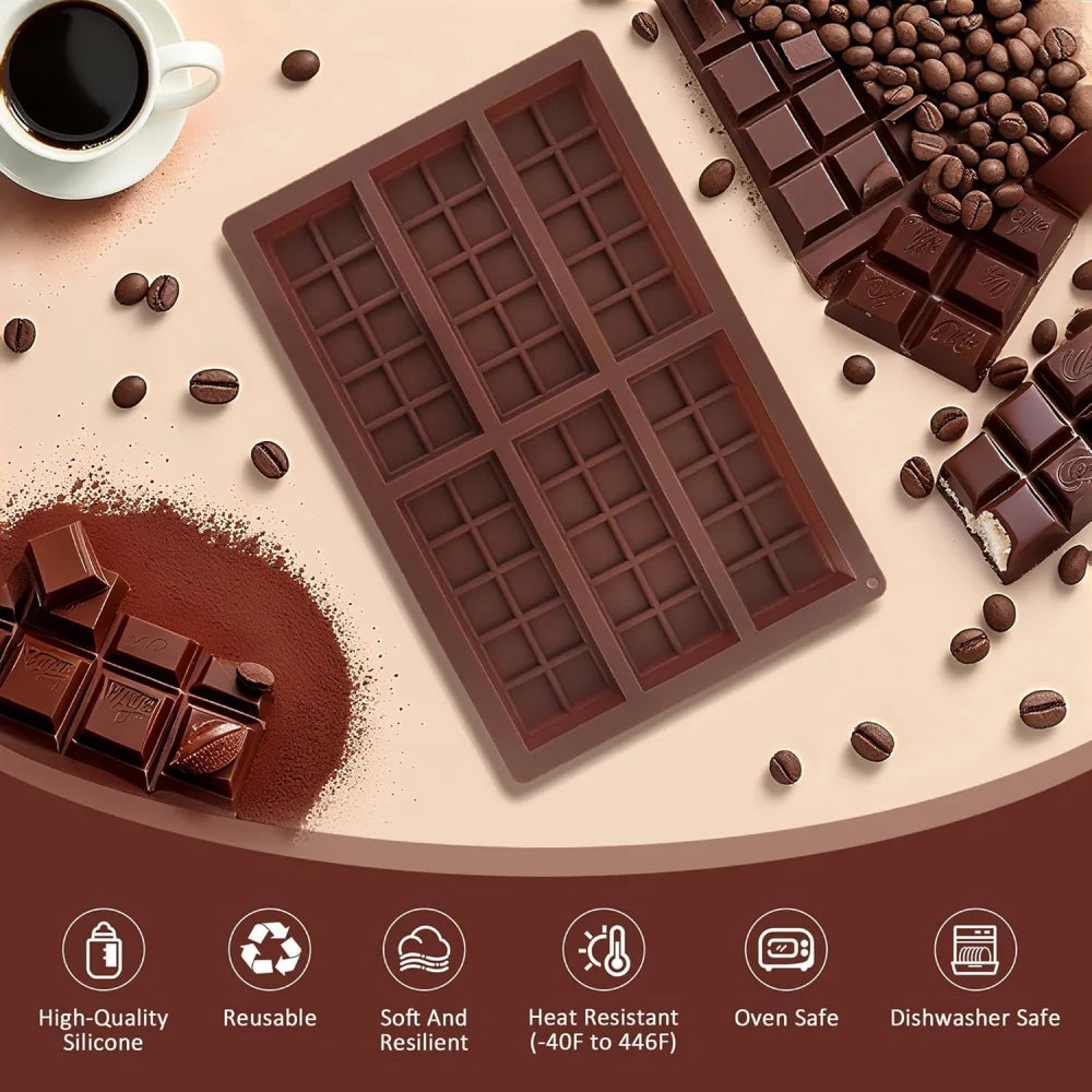 Chocolate Bar Molds Non-stick Food-grade Silicone Deep Dubai Zpaxo