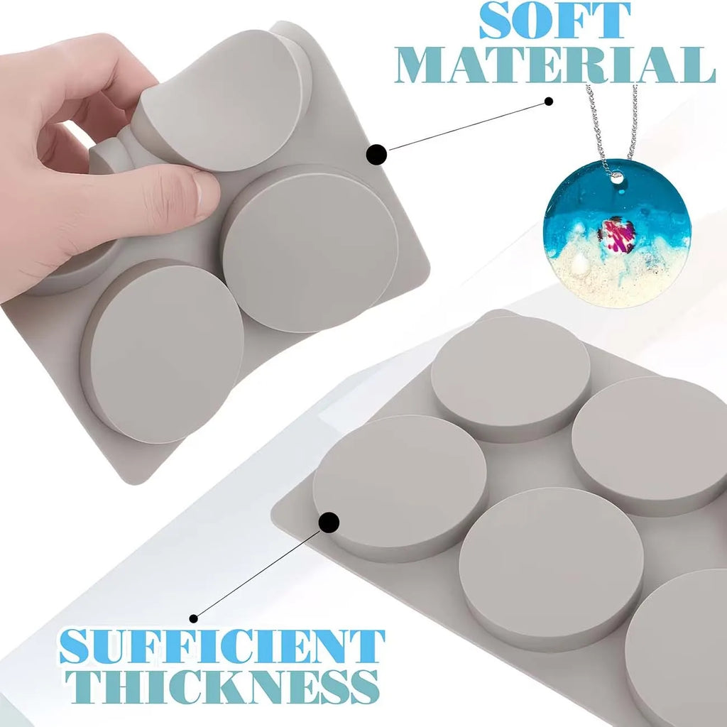 2-Pack Round Silicone Resin Molds – DIY Pendant & Candlestick Silicone Resin Mold Zpaxo