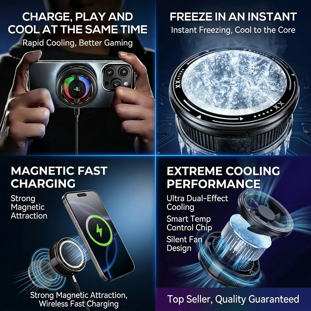 MEMO CX19 Magnetic Phones Cooler 15W Wireless Charger Semiconductor Zpaxo