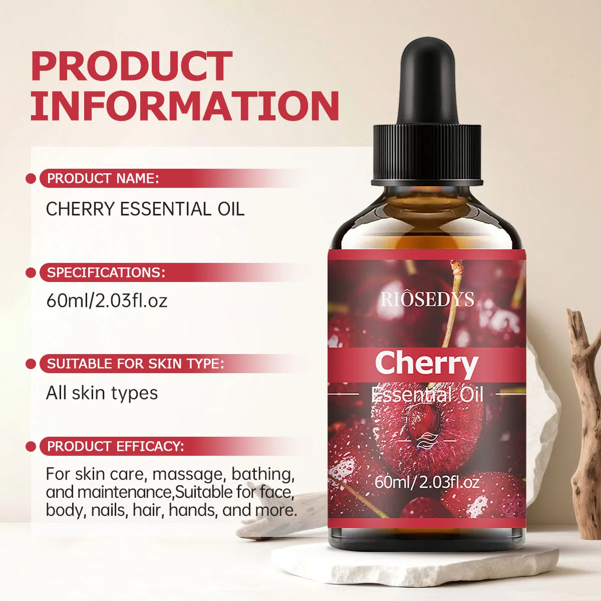 CHERRY ESSENTIAL OIL Has Deep Nourishing Moisturizing Effects Making Zpaxo
