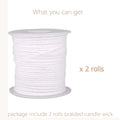2 Rolls Candle Wick 61m Cotton Candlewick Core Braided Wick for Candle DIY and Making Zpaxo 2 rolls