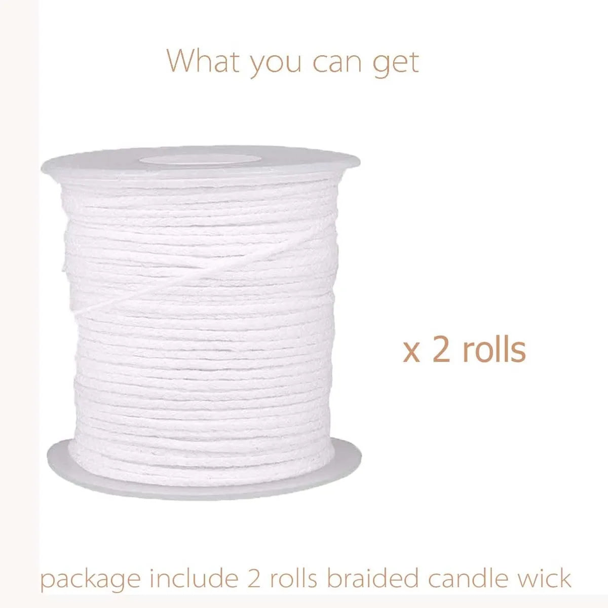 2 Rolls Candle Wick 61m Cotton Candlewick Core Braided Wick for Candle DIY and Making Zpaxo 2 rolls