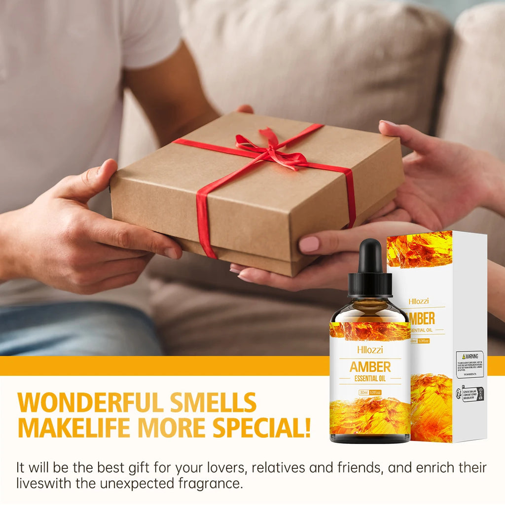 Amber essential oil, a natural fragrance, is suitable for body massage treatments and hair care. It can also be used in diffuser Zpaxo