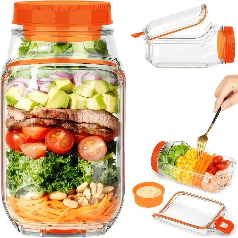 Can Side-opening Salad Making Storage Tool Convenient Lunch Container Zpaxo