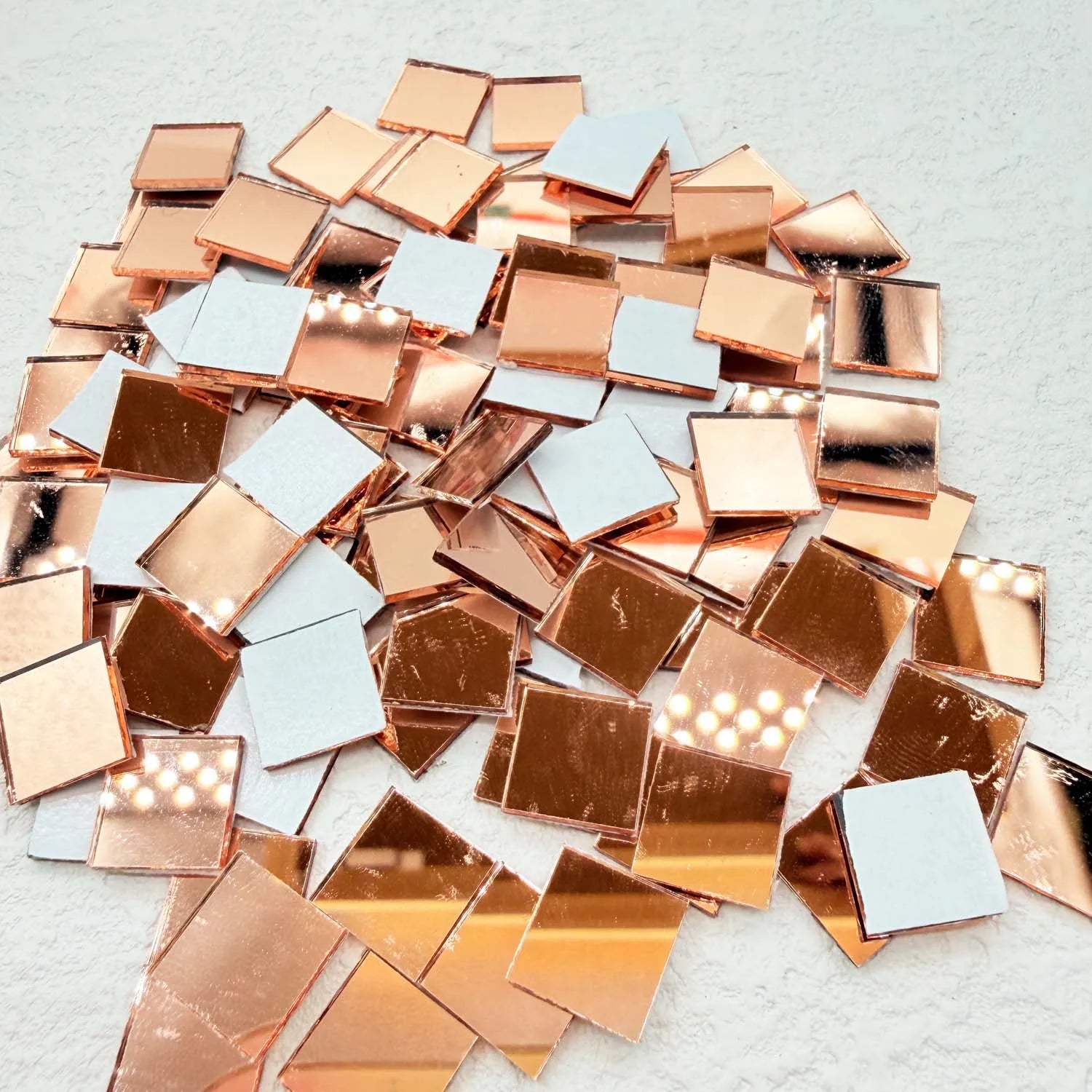 100pcs Square Mirror Mosaic Tiles 10mm, Mini Mirrors for DIY Disco Balls, Crafts,Home Decor & Art Projects Zpaxo rose gold 1cm*1cm