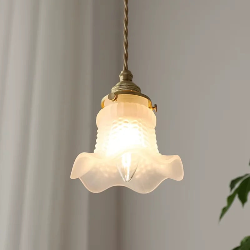 Glass Ceiling Lamp Shade Light Cover Flower Shaped Bulb Guard Fun Pendant Light Cover Fixture, for Home Bedside Bedroom Kitchen Zpaxo