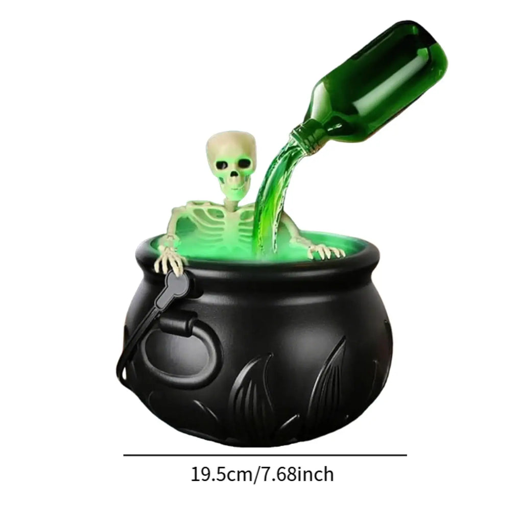 Halloween Witch Cauldron Mist Maker with Lights & Fog Halloween Mist Maker Zpaxo 19.5cm with Skeleton Other
