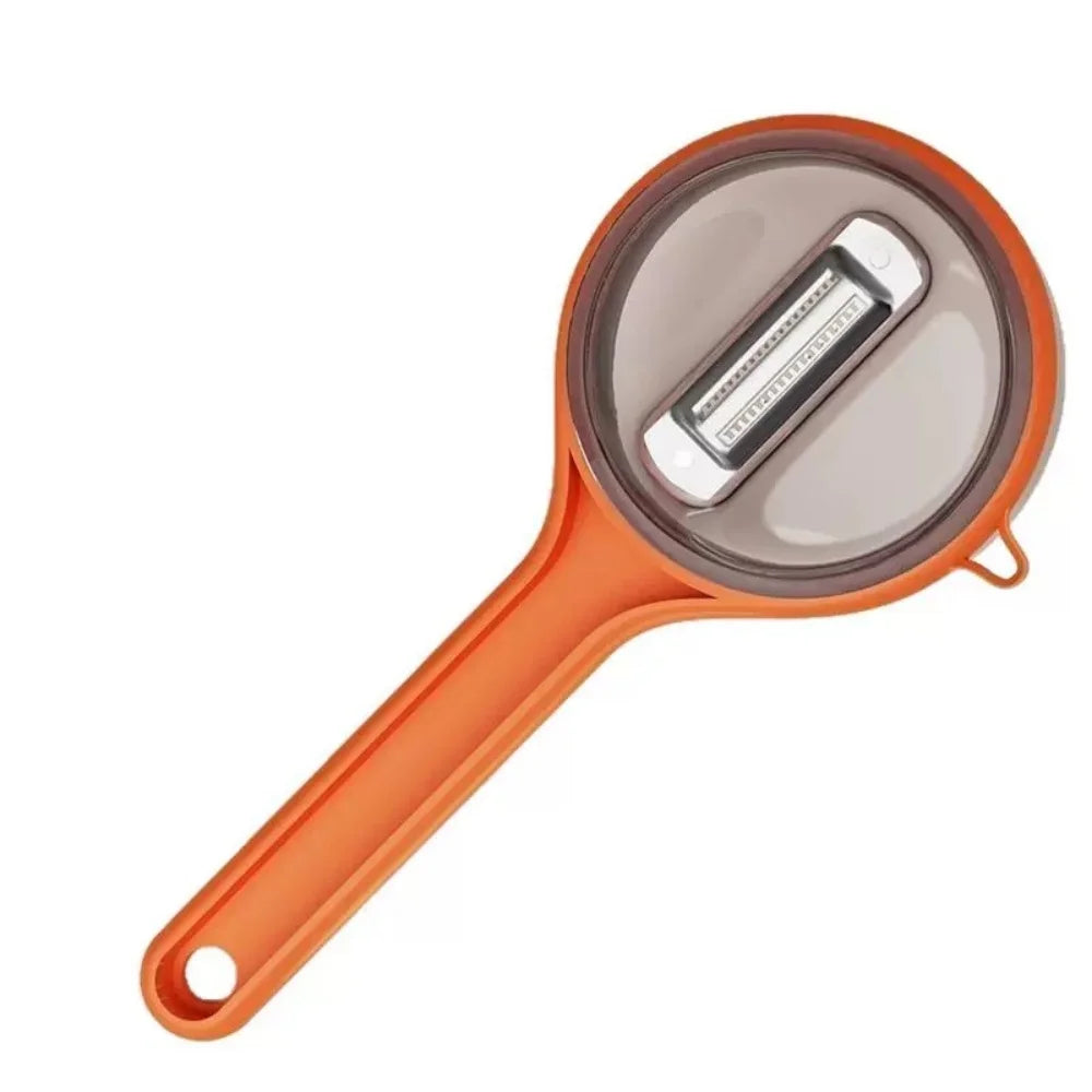 Peeler Storage Box Fruit Vegetable Double-sided Stainless Steel Zpaxo orange