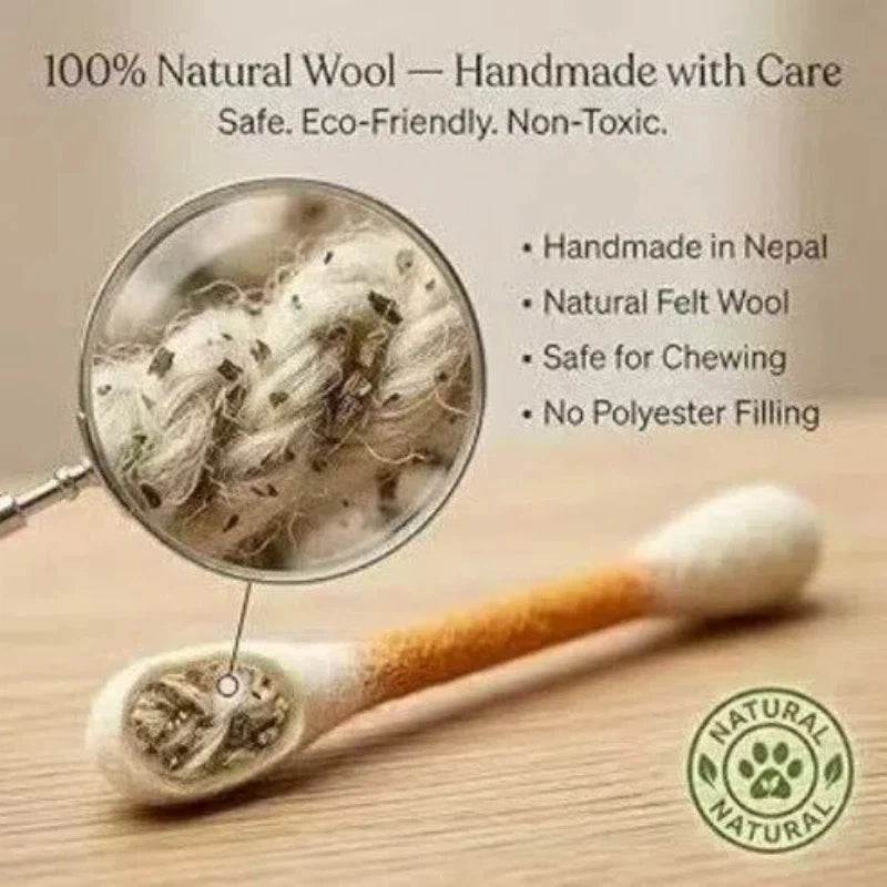 6pcs Cat Swabs Cat Toy for Indoor Cats Kittens Entertainment Cute Interactive Toy Exercise and Play Wood Cotton Pet Supplies Zpaxo