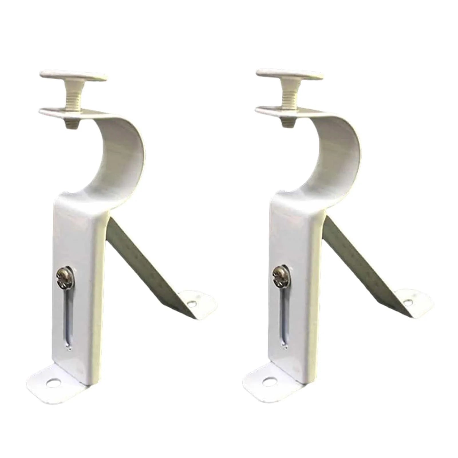 2-Pack Curtain Rod Brackets – Universal Wall Support 1"–1.1" Curtain Rod Brackets Zpaxo Silver