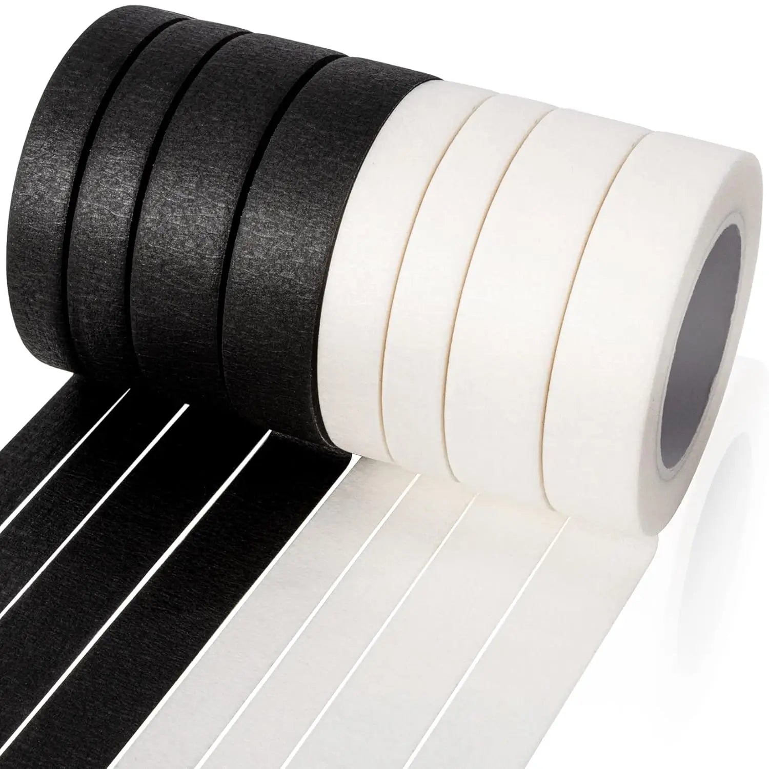 2Rolls Masking Tape-Adhesive Painters Tape for Painting, Black &White,Tearable Writtable for DIY Crafts,Art,Wall Decor,Labeling Zpaxo