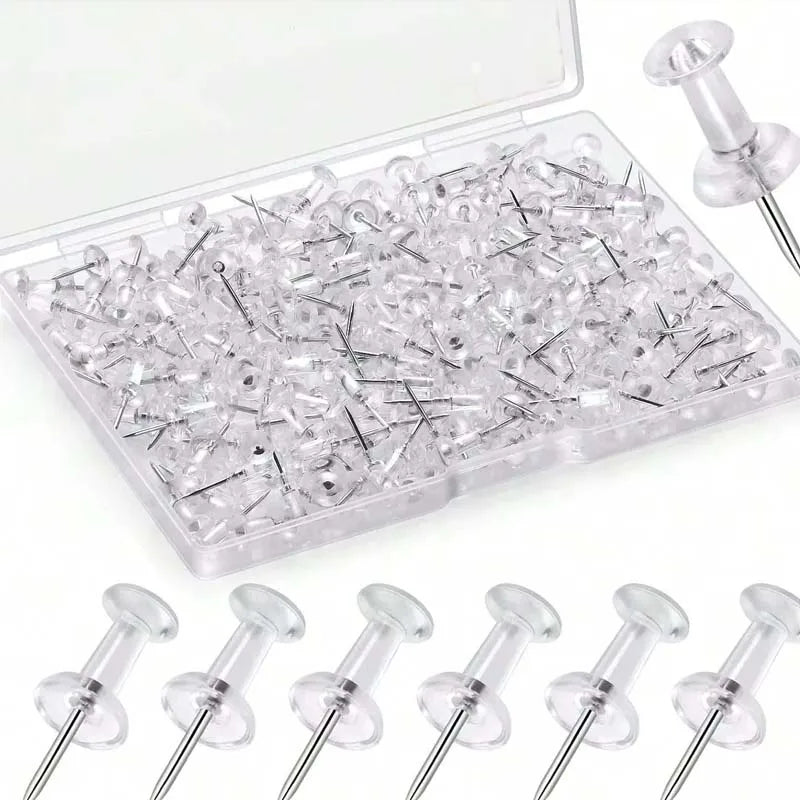Transparent Push Pins for Cork Board – Round Ball Thumb Tacks Decorative Push Pins Zpaxo