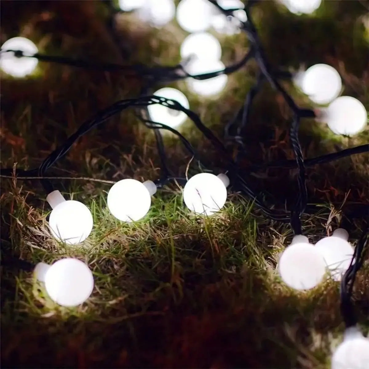 Frosted White Ball Light String Solar Outdoor Decorative Home Garden Zpaxo