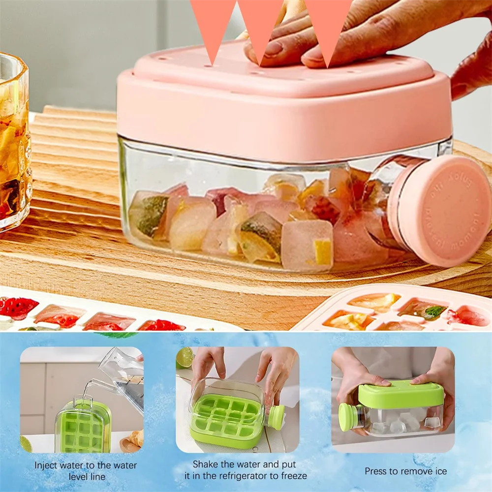 Ice Cube Bottle Straw 1 Touch-free Push-type Making Easy Release Zpaxo