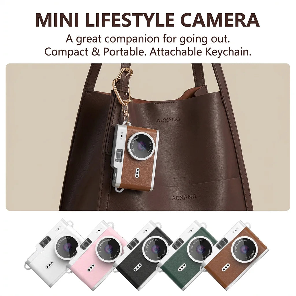 Retro Mini Keychain Thumb Camera 0.96 Inch VerySmall Camcorder 1080P Mini Digital Cam Video Recorder LCD Screen Protable Camera Zpaxo